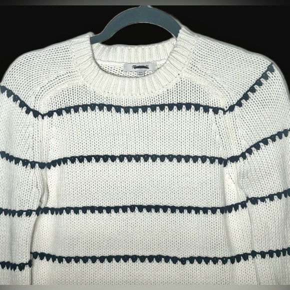 NWT Madewell Textured Cotton Crewneck Sweater in
Stripe, Sizes XXS, XS, & XL - Picture 8 of 16